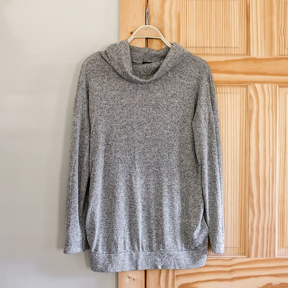 White Birch Los Angeles Cowlneck Sweater Pockets Long Sleeve Made in USA Sz M - Picture 1 of 6